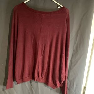 Maroon wing arm quarter link sweater